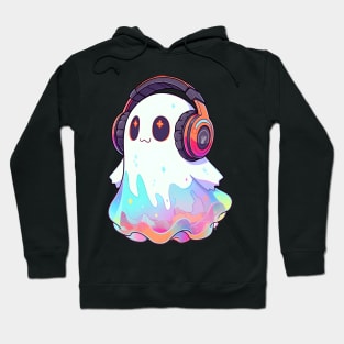 Cute Ghost With Headphones Hoodie